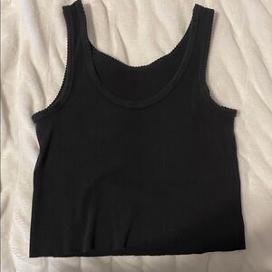 Black Ribbed Tank Top